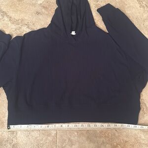Garage crop hooded sweatshirt Navy blue hoodie size M textured